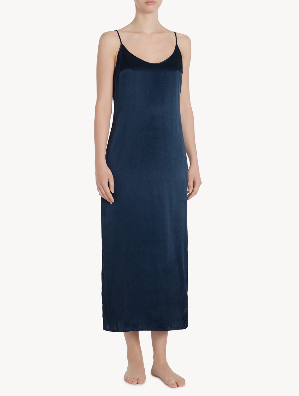 navy silk nightdress