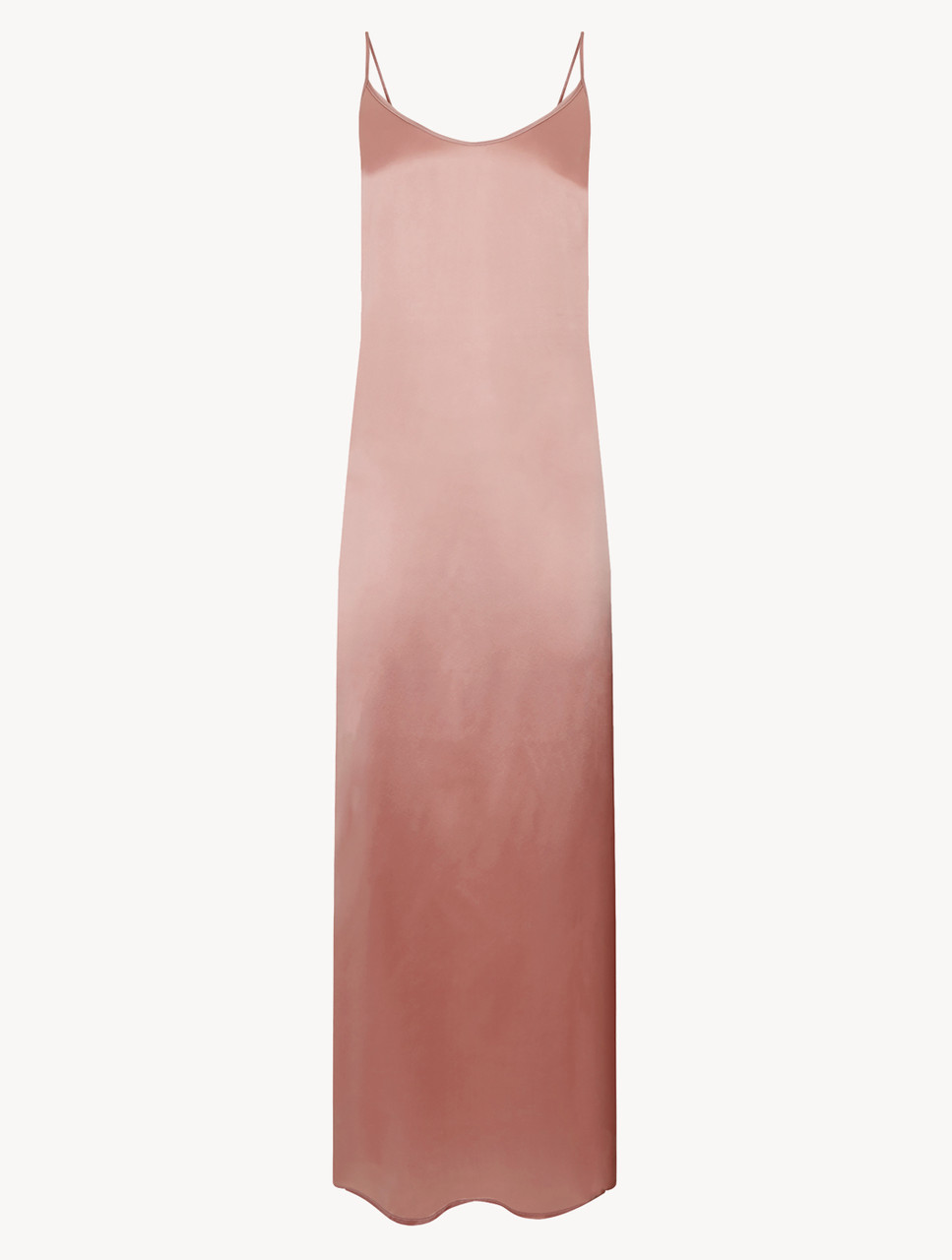 Luxury Silk Long Slip Dress in Powder Pink