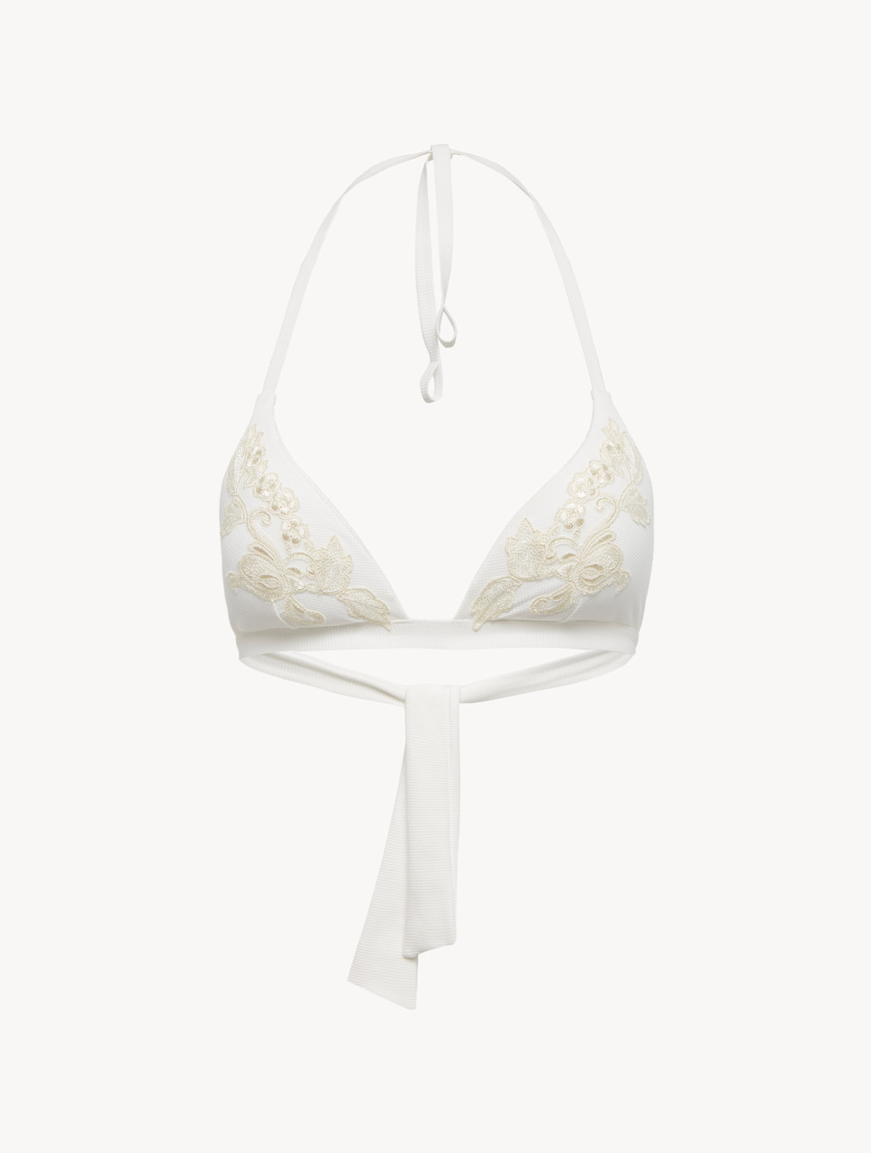 Bikini in off-white with ivory embroidery - La Perla - UK