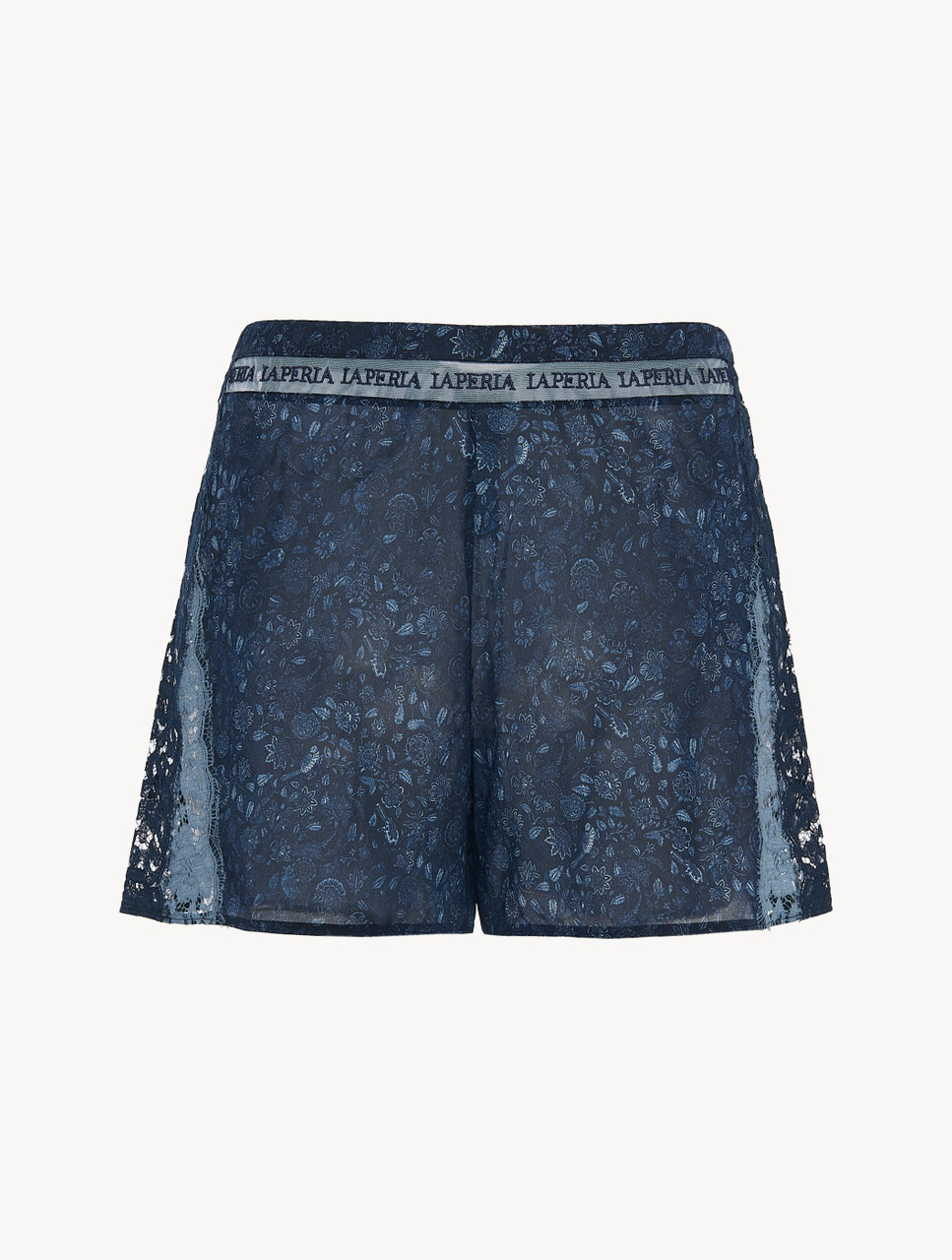 blue silk shorts