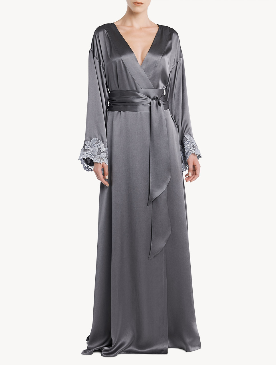 floor length silk robe