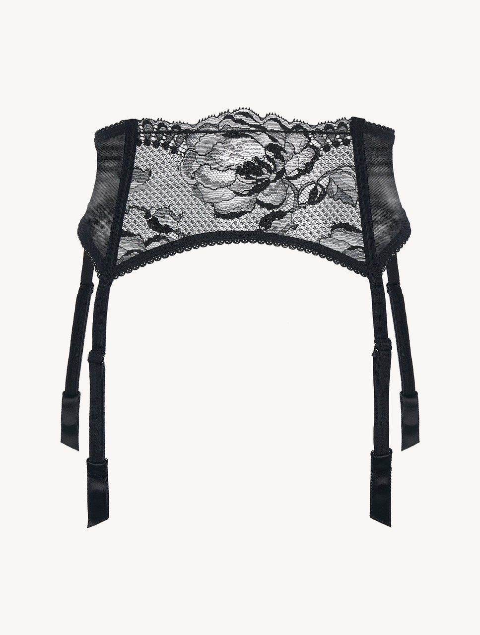 Lace suspender belt in black - La Perla - UK