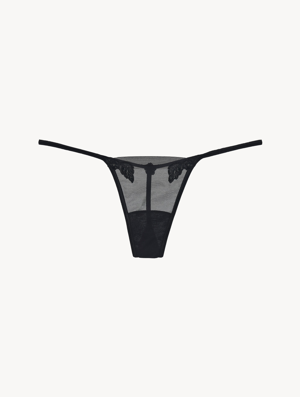 Luxury Sheer Stretch Tulle Thong in Black | La Perla Luxury Sheer Stretch Tulle Thong in Black | La Perla