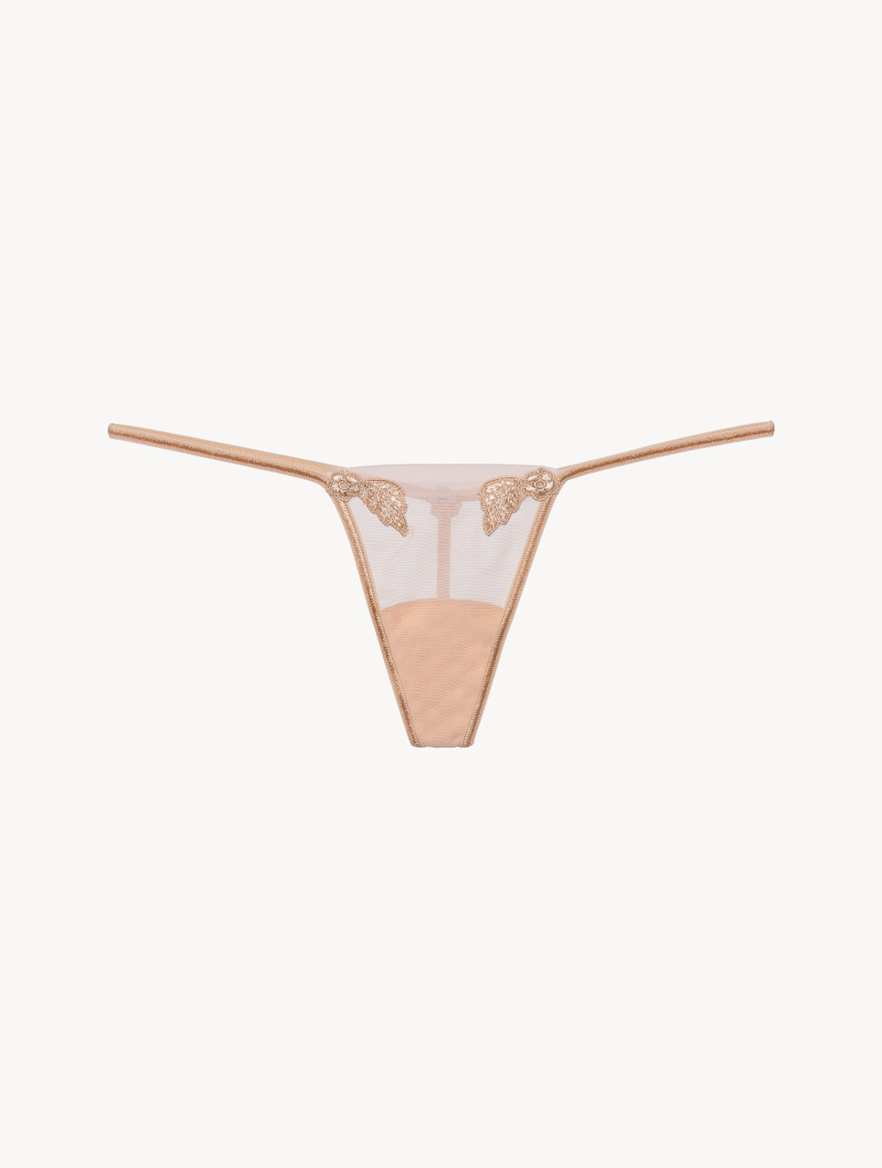 Luxury Stretch Tulle Thong in Sand