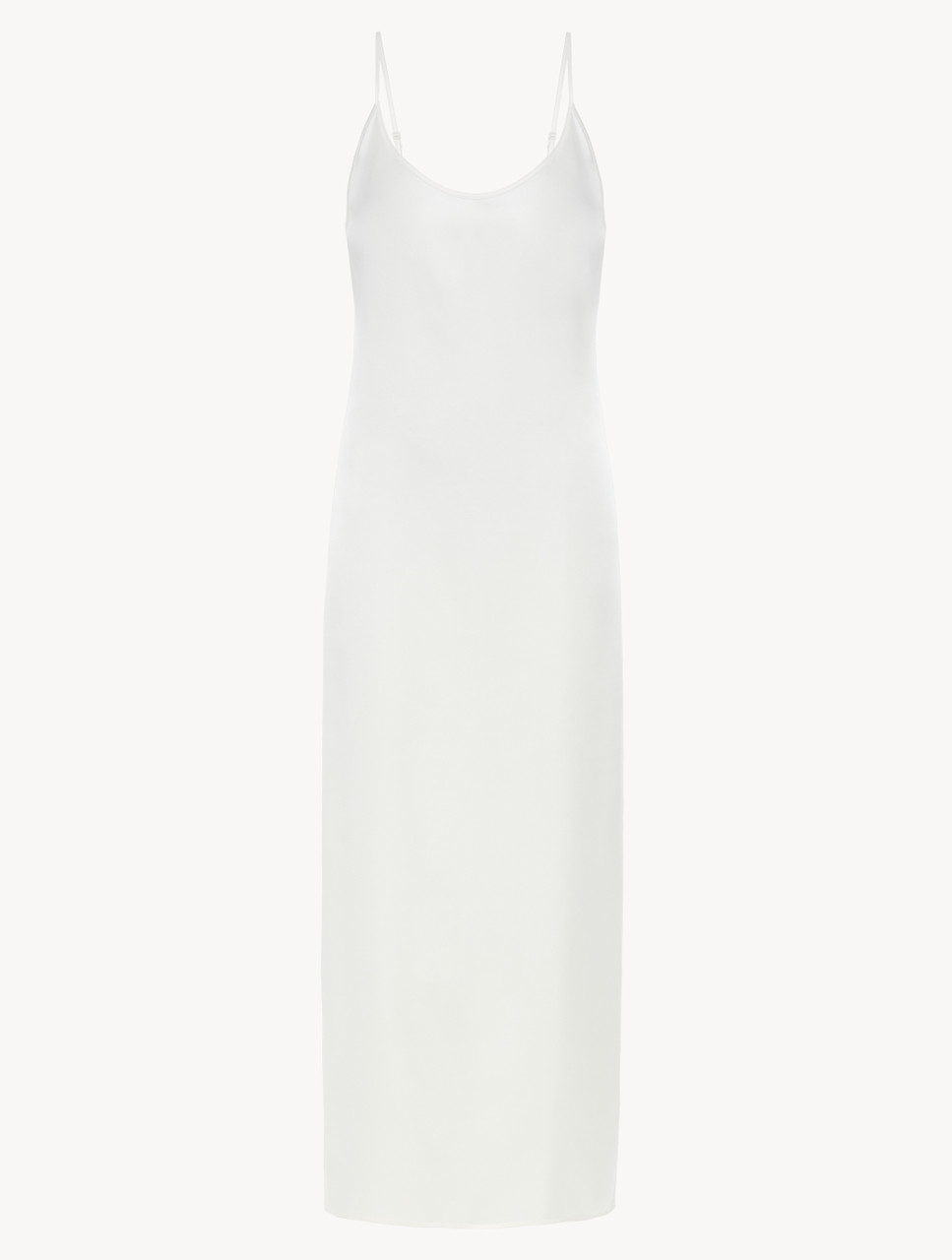 White silk long slip