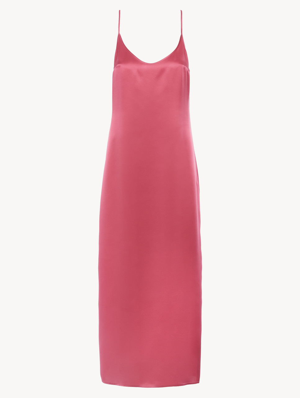Silk long slip dress in wild orchid - La Perla - UK