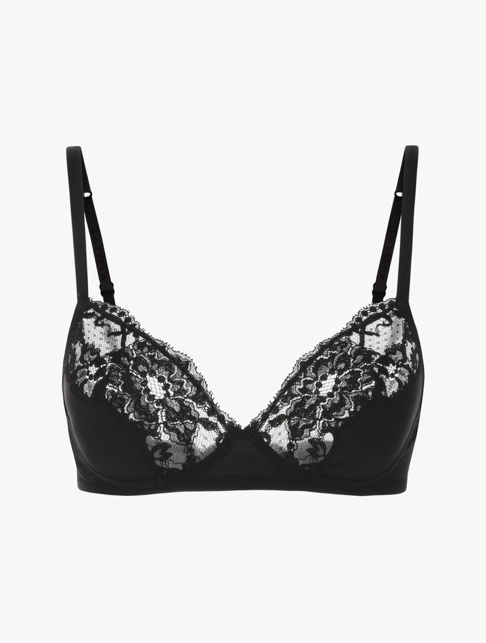 Black lace non wired bra clearance