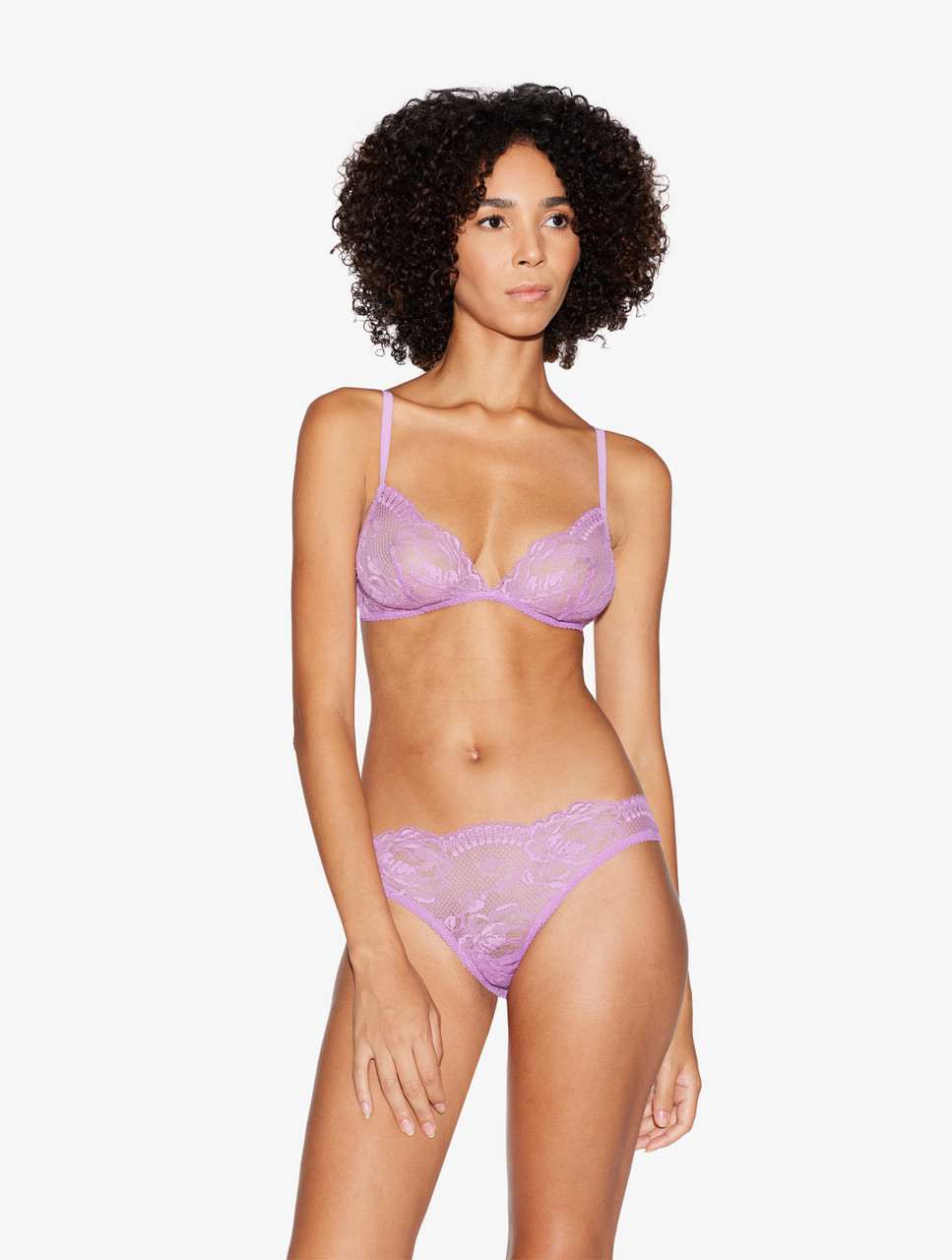 Luxury Lace Non-Wired Bra in Lilac Rose