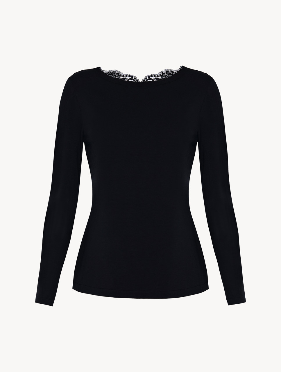 Luxury Cotton Long-Sleeved Top in Black | La Perla