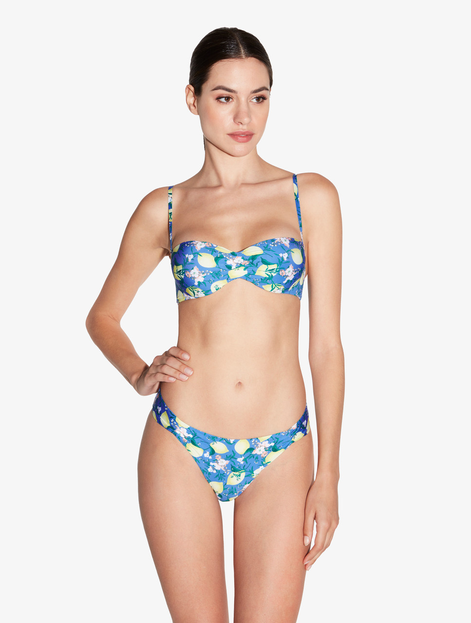 SKU Floral Cotton Tanga Briefs - Blue