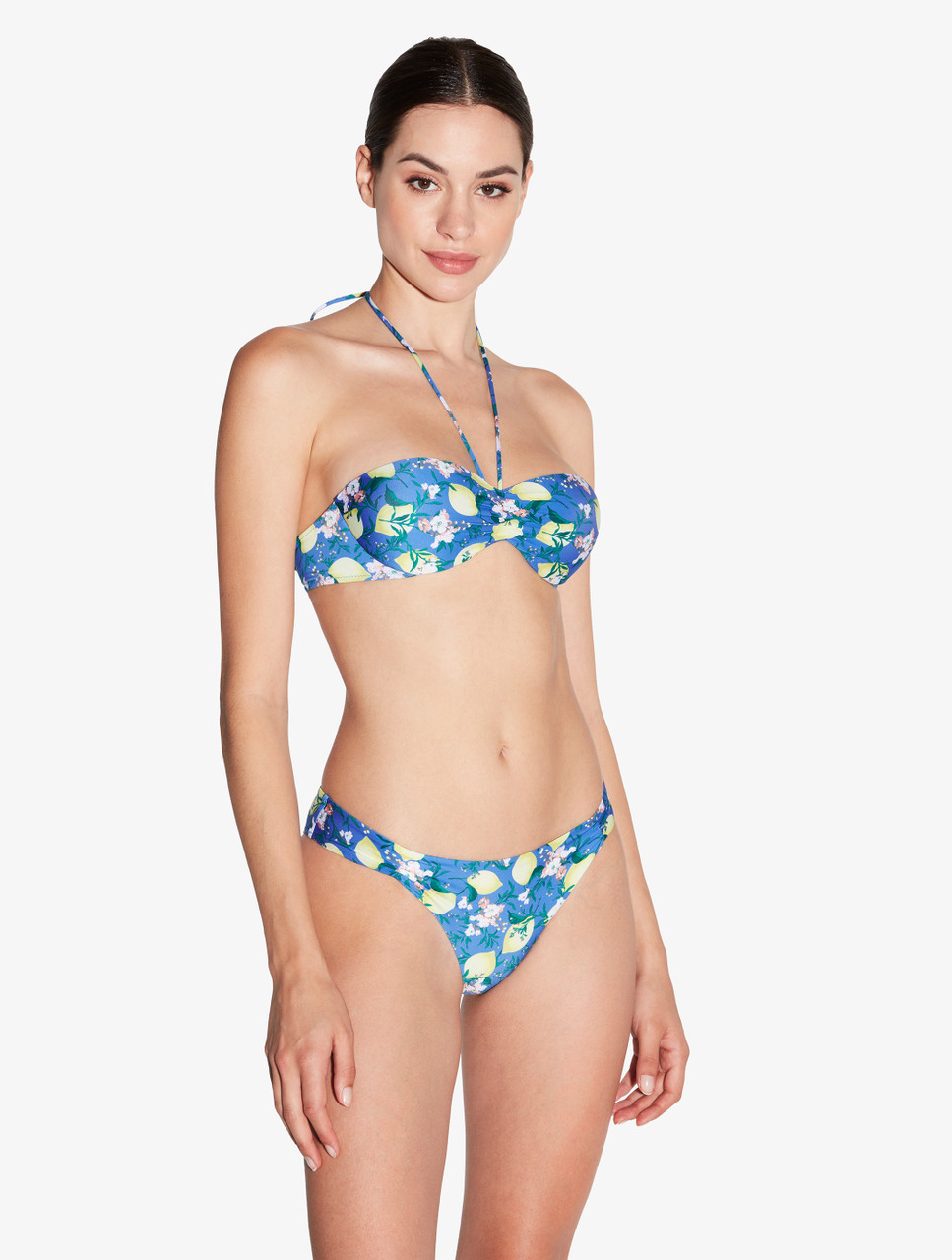 Blue Printed Bikini Brief with pleat detailing | La Perla
