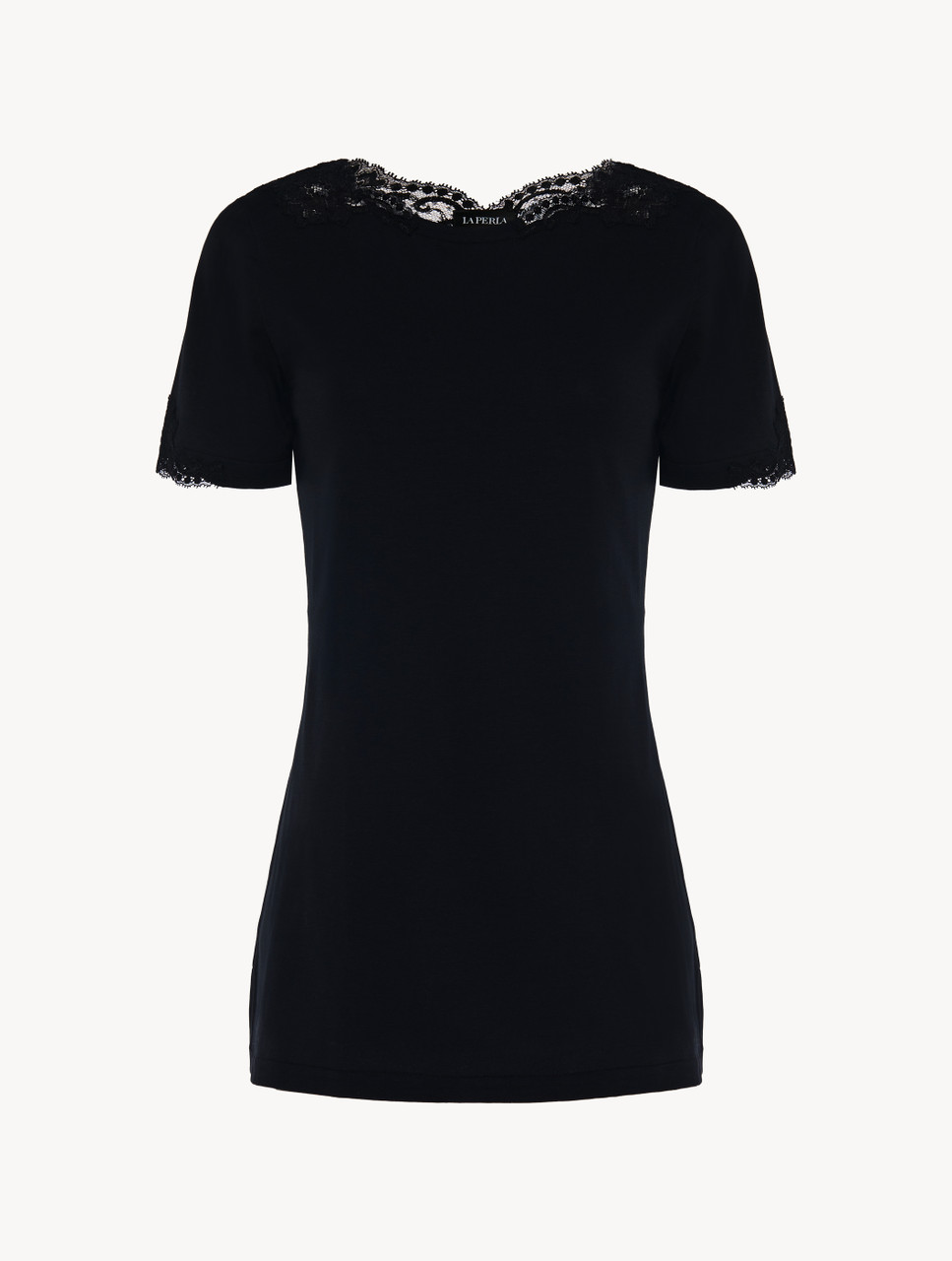 Luxury Cotton T-Shirt in Black | La Perla