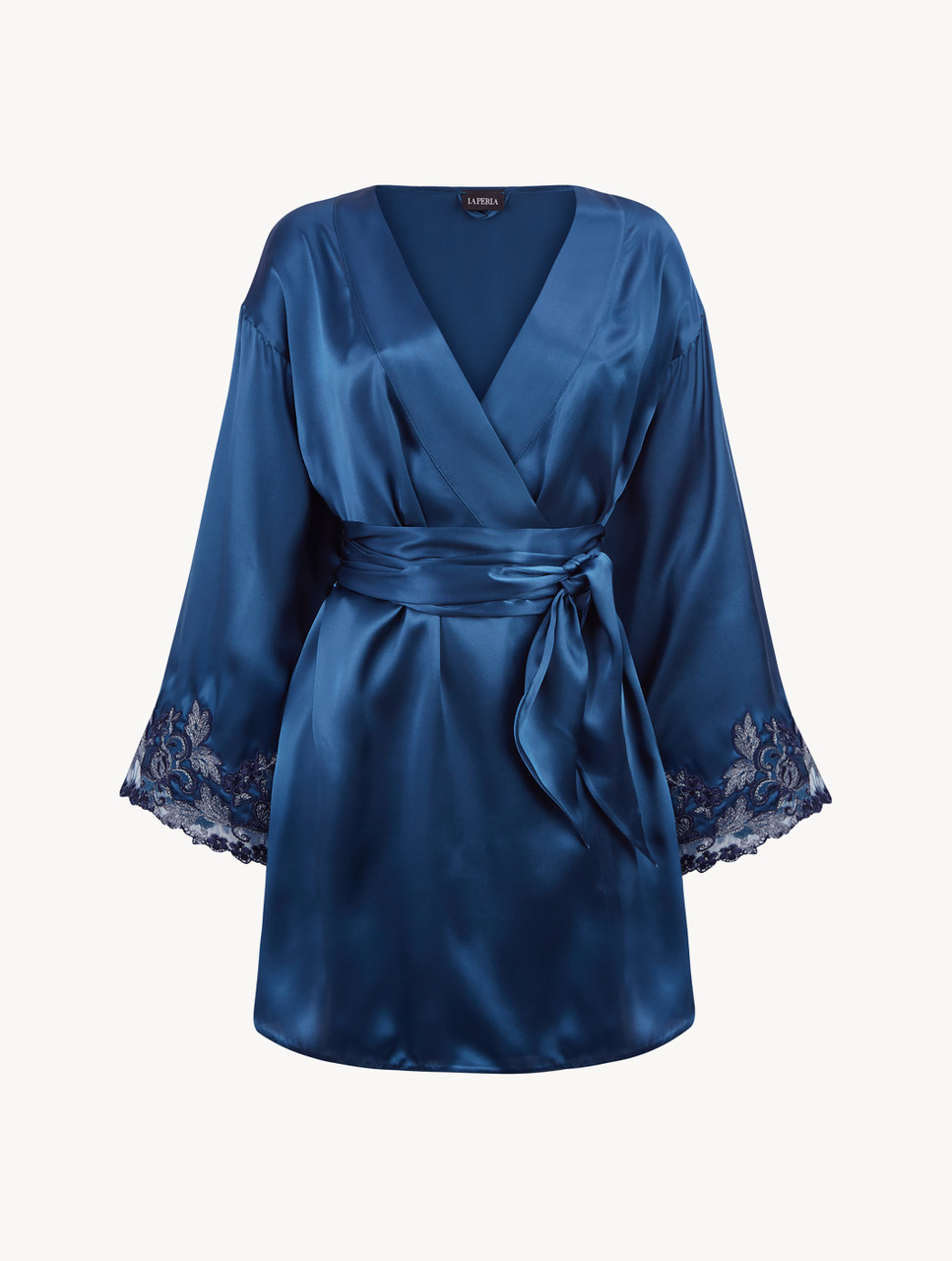 silk robe blue