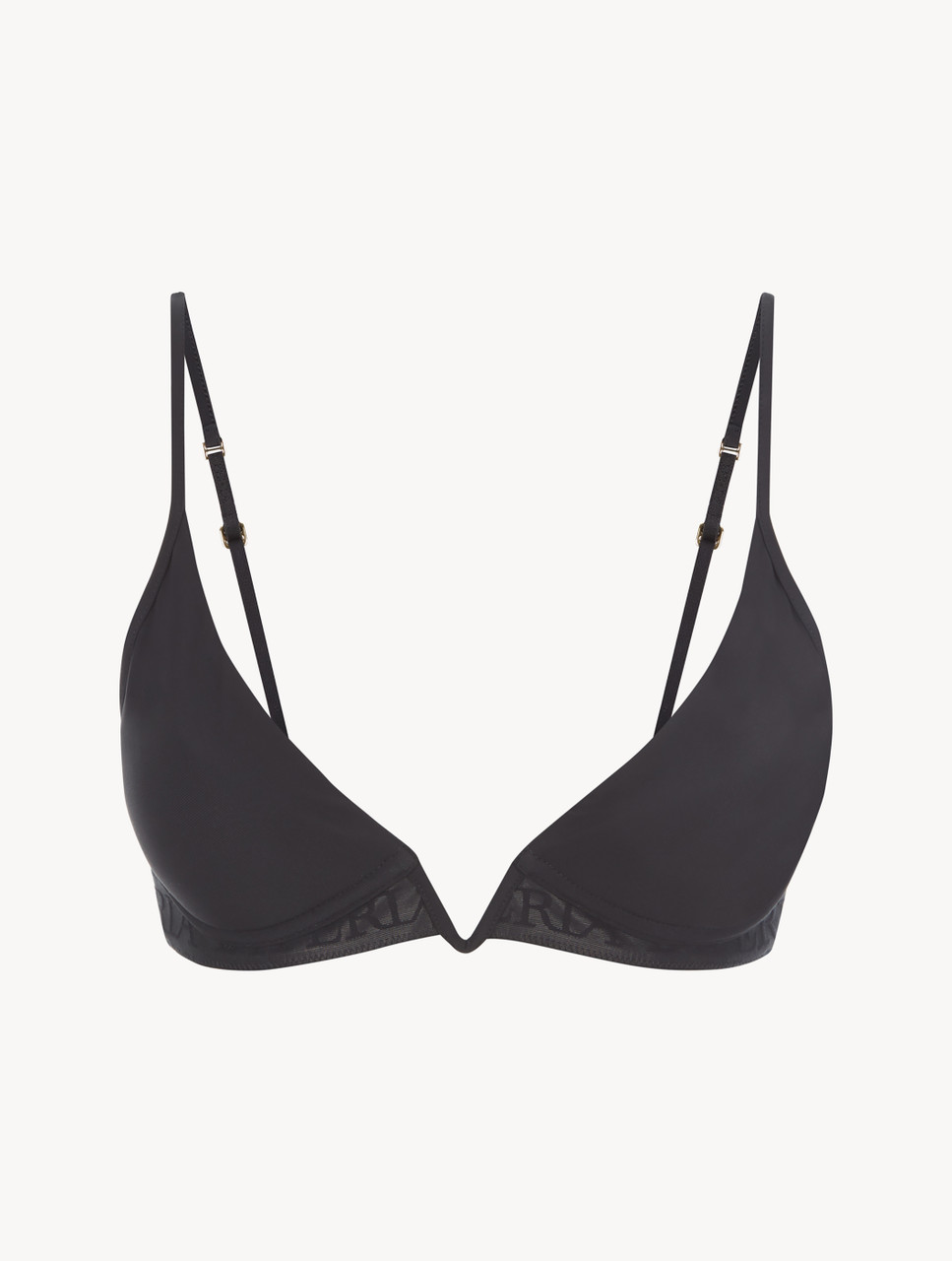 Luxury Non-Wired Padded Triangle V-Bra in Black