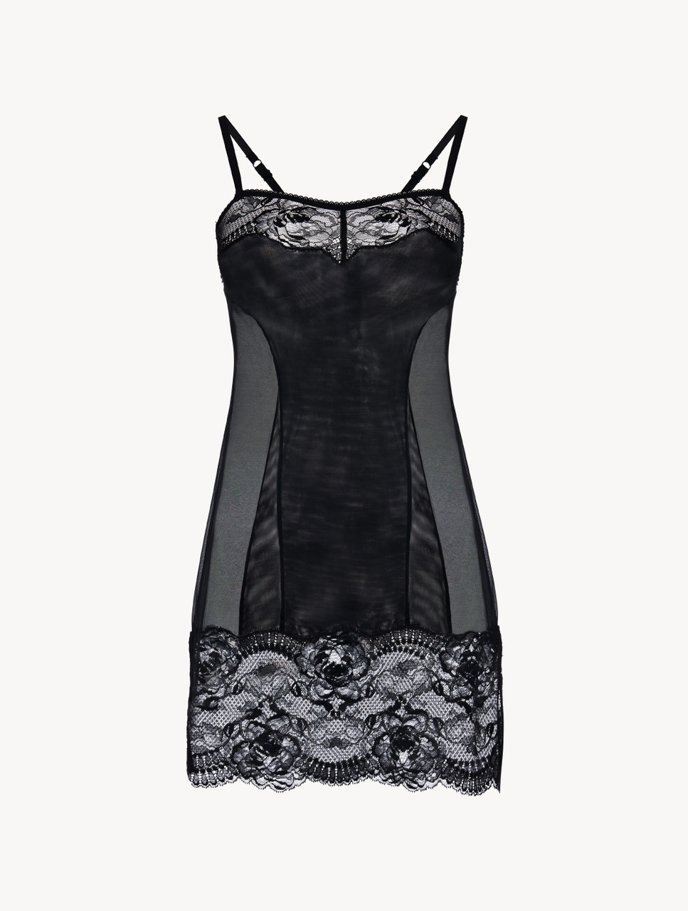 black lace slip top