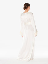 White long silk robe with ivory frastaglio_7