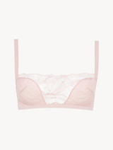 Bralette in pink Lycra with French Leavers lace_0