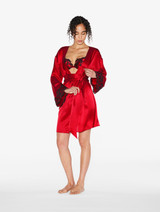 Red silk short robe with frastaglio_3