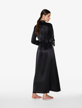 Silk long robe in black_2