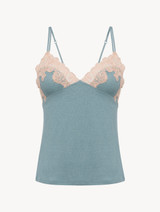 Cashmere Blend Ribbed Camisole in Sleepy Dream with Frastaglio_0