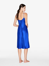 Silk midi nightgown in electric blue_2