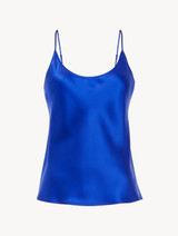 Silk camisole top in electric blue_0