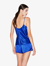 Silk camisole top in electric blue_2