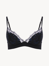 Bralette in Onyx with embroidered tulle_0