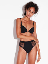 Push Up Bra in Onyx with embroidered tulle_1