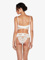 Suspender Belt in Off White with Cotton Leavers Lace_2