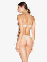 Thong in Linen and Nude Rose with Leavers lace_2