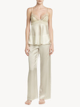 Off-white silk camisole with macramé frastaglio_4