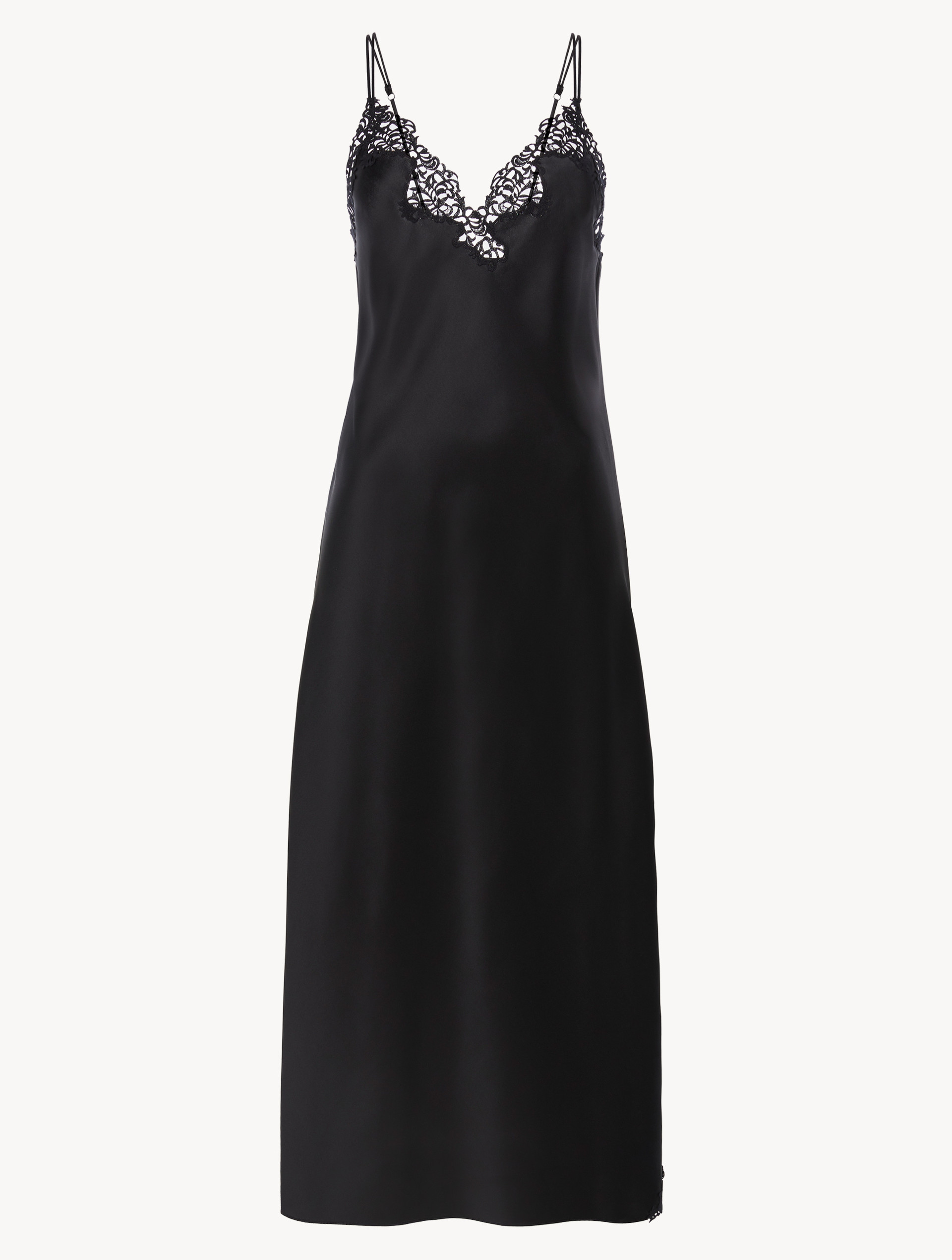 Luxury Silk Long Slip Dress in Black La Perla