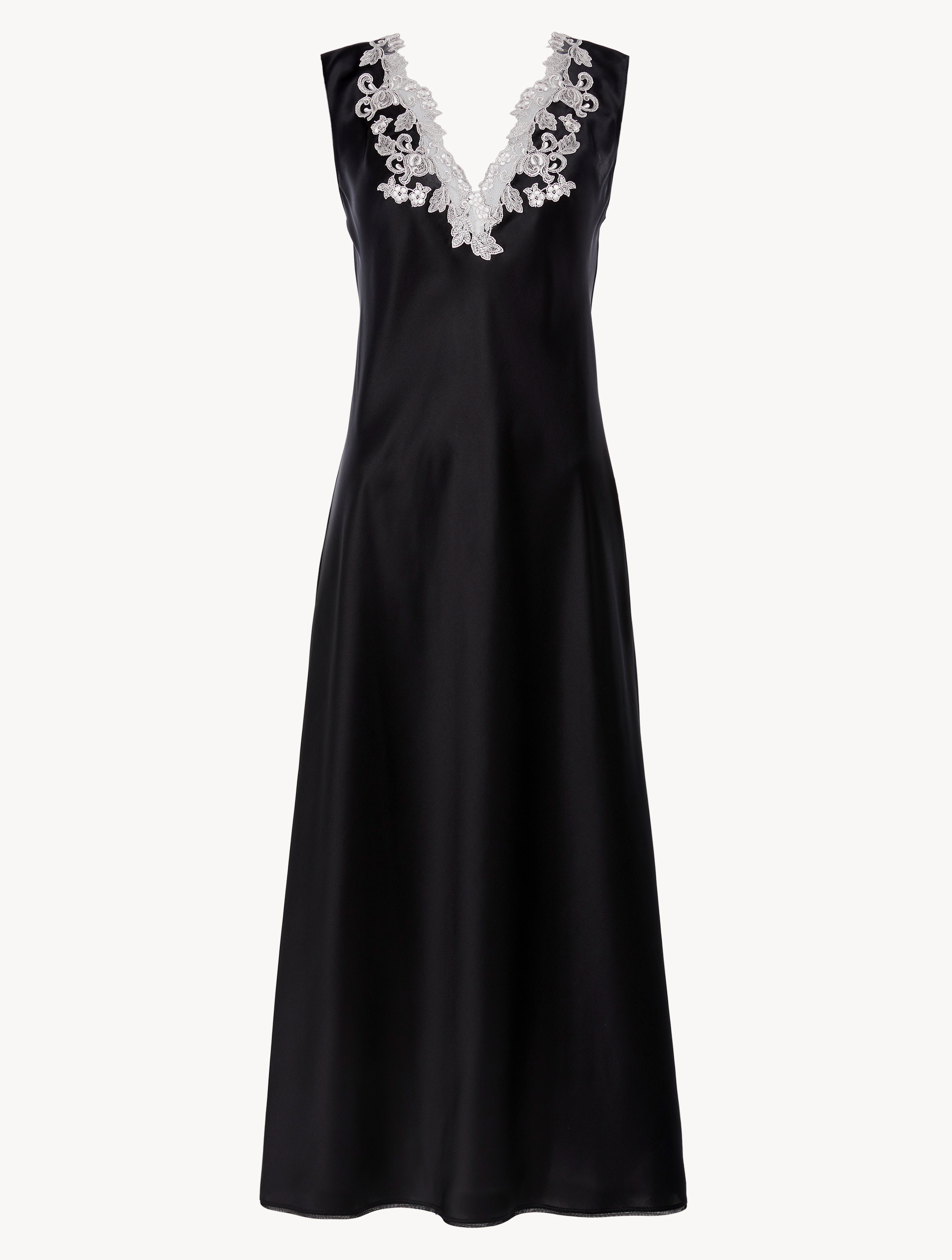 Black silk slip dress with frastaglio La Perla UK