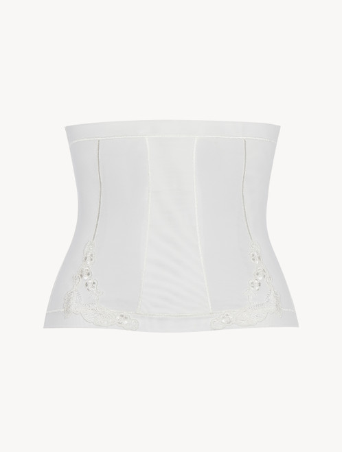 Corset in off-white stretch tulle_0