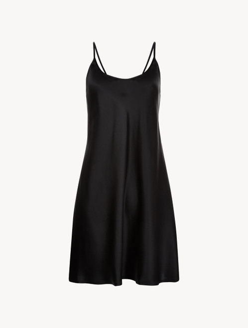 Luxury Silk Long Slip Dress in Black | La Perla