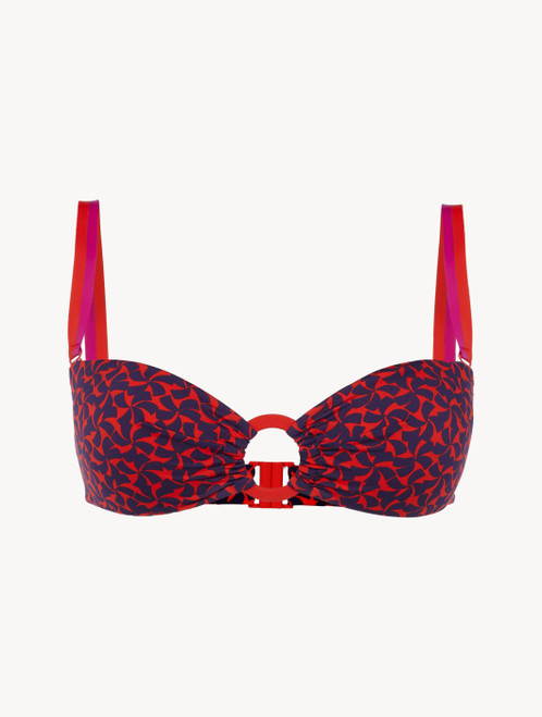 Bandeau bikini top in Red and Blue_2