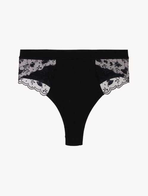 Luxury Stretch Tulle High-Waisted Knickers in Off-White | La