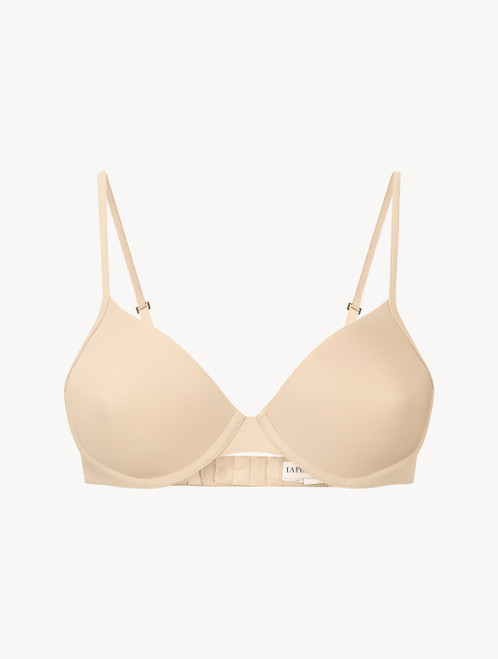 Latte-coloured non-wired padded triangle V-bra - La Perla - UK