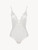 Bodysuit in off-white Lycra with embroidered tulle_0