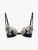 Black silk Push-up Bra with ivory frastaglio_0