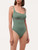 Swimsuit in khaki green with logo_1
