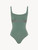 Swimsuit in khaki green with logo_0