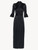 Black long silk belted robe_0