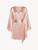 Powder pink silk short robe with frastaglio_0