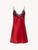 Red silk slip dress with frastaglio_0
