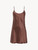 Silk short slip dress in Chocolate Brown_0