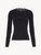 Cashmere Blend Ribbed Long-sleeved Top in Onyx with Frastaglio_0
