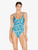 Blue Printed Cut-out Swimsuit_1