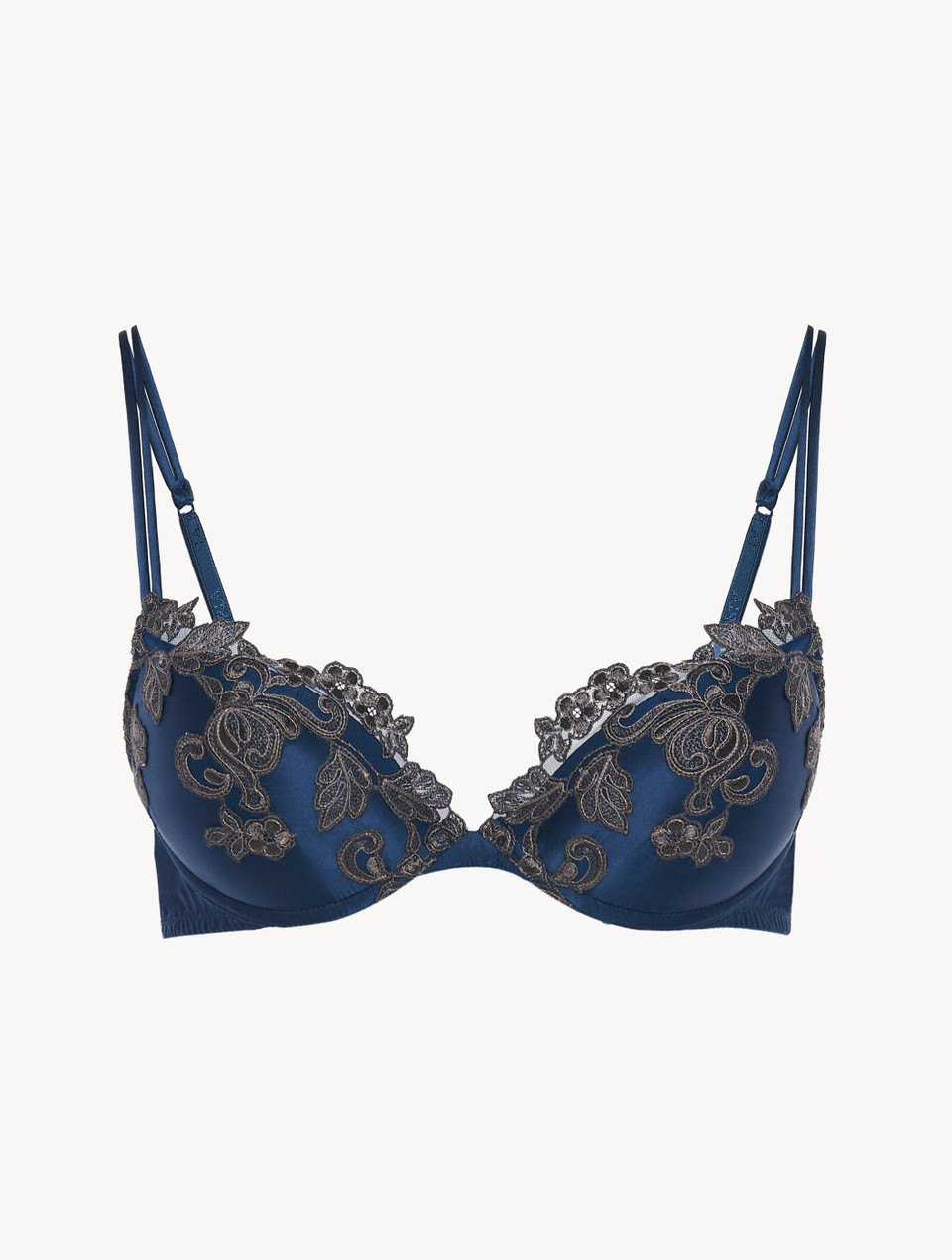 Luxury Silk Push-Up Bra in Blue with Frastaglio | La Perla